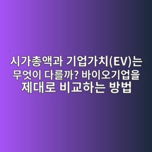 시가총액과 기업가치(EV)는 무엇이 다를까? 바이오기업을 제대로 비교하는 방법 6 ec8b9ceab080ecb49dec95a1eab3bc eab8b0ec9785eab080ecb998eveb8a94 ebacb4ec9787ec9db4 eb8ba4eba5bceab98c ebb094ec9db4ec98a4eab8b0ec9785 1790214143